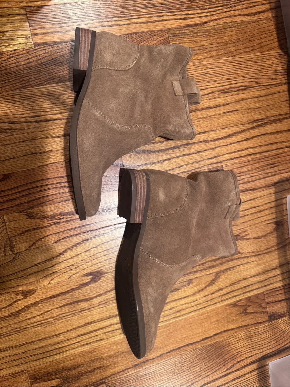 Sole Society Taupe Suede Pull-On Ankle Booties